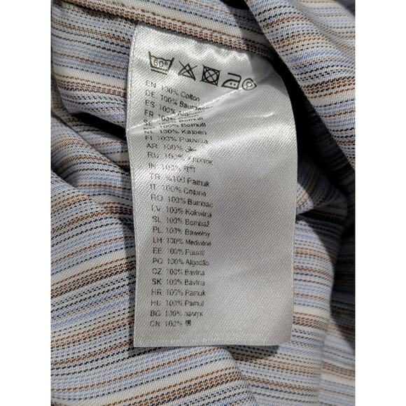 Eton Shirt Mens Size Medium 39 15.5 Contemporary Long Sleeve Flip Cuff - Picture 7 of 7